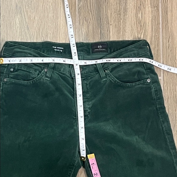 AG Adriano Goldschmied Pants The Prima Cigarette Corduroy Forest Green Skinny - Picture 8 of 16